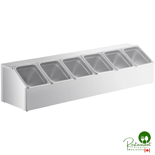 Large Stainless Steel Hotel Pan Organizer Set with (6) 1/6 Size Pans By Prime