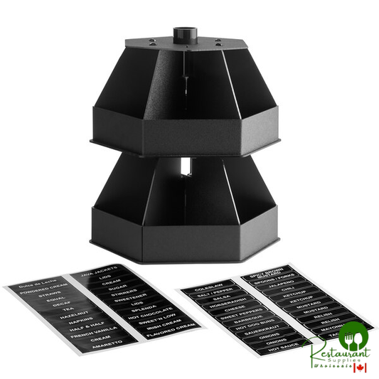 Black 12-Section Lazy Susan Countertop Condiment Organizer By Prime