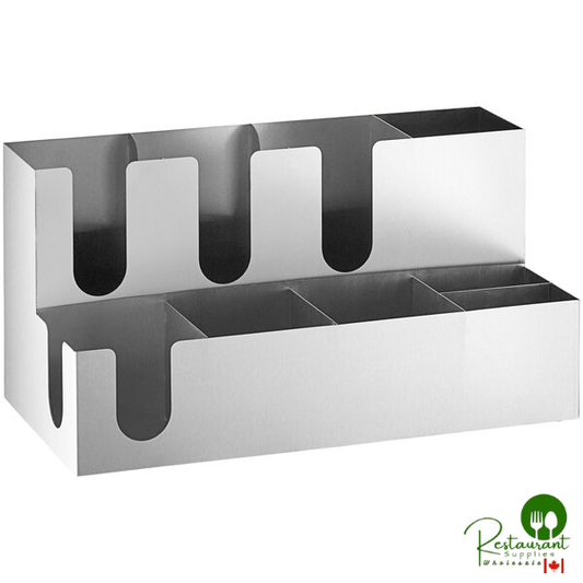 9-Section Stainless Steel Countertop / Wall-Mount Cup / Lid / Condiment Organizer By Prime