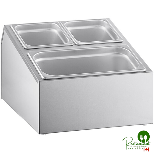 Stainless Steel Hotel Pan Organizer Set with (2) 1/6 and (1) 1/3 Size Pans By Prime