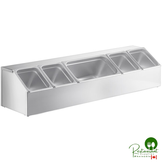 Large Stainless Steel Hotel Pan Organizer Set with (4) 1/6 and (1) 1/3 Size Pans By Prime