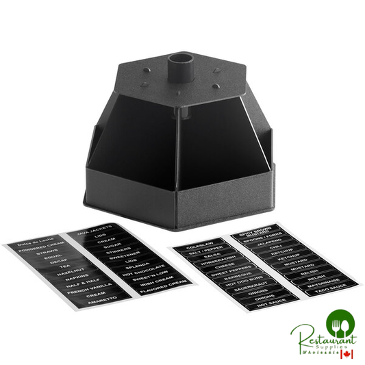 Black 6-Section Lazy Susan Countertop Condiment Organizer - 14" x 8" By Prime