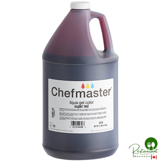 Chefmaster 1 Gallon Super Red Liqua-Gel Food Coloring - 4/Case