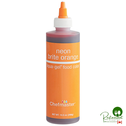 Chefmaster 10.5 oz. Neon Brite Orange Liqua-Gel Food Coloring - 12/Case
