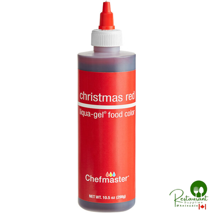 Chefmaster 10.5 oz. Christmas Red Liqua-Gel Food Coloring - 12/Case