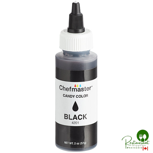 Chefmaster 2 oz. Black Oil-Based Candy Color - 12/Case