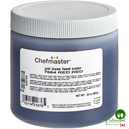 Chefmaster Red Red Gel Food Coloring 20 oz. - 12/Case
