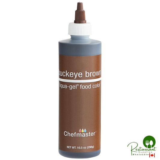 Chefmaster 10.5 oz. Buckeye Brown Liqua-Gel Food Coloring - 12/Case