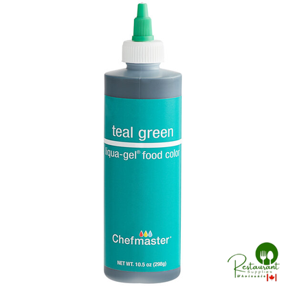 Chefmaster 10.5 oz. Teal Green Liqua-Gel Food Coloring - 12/Case