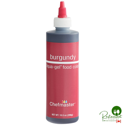 Chefmaster 10.5 oz. Burgundy Wine Liqua-Gel Food Coloring - 12/Case