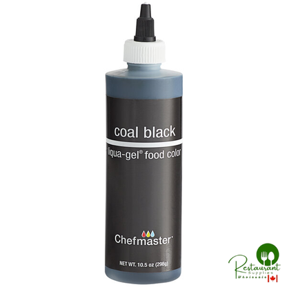 Chefmaster 10.5 oz. Coal Black Liqua-Gel Food Coloring - 12/Case