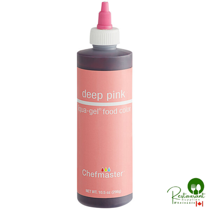 Chefmaster 10.5 oz. Deep Pink Liqua-Gel Food Coloring - 12/Case