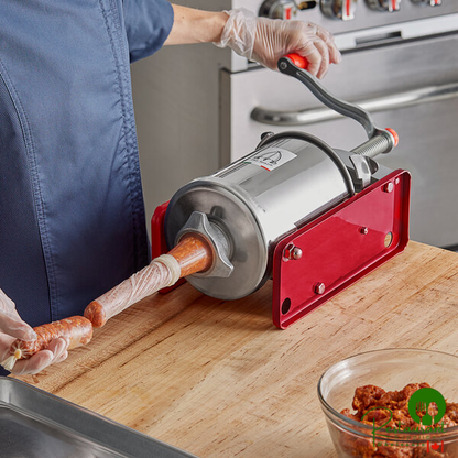 Tre Spade F20300 6 lb. Manual Horizontal 2-Speed Red Enameled Steel Sausage Stuffer
