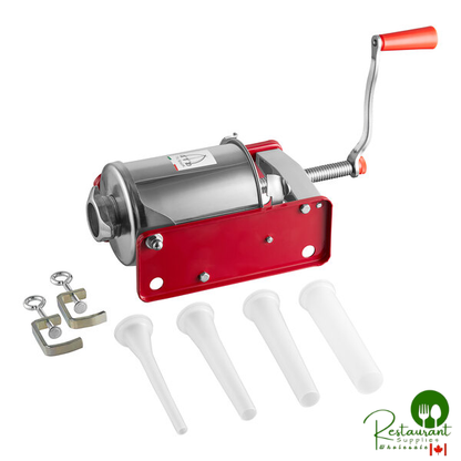 Tre Spade F20300 6 lb. Manual Horizontal 2-Speed Red Enameled Steel Sausage Stuffer