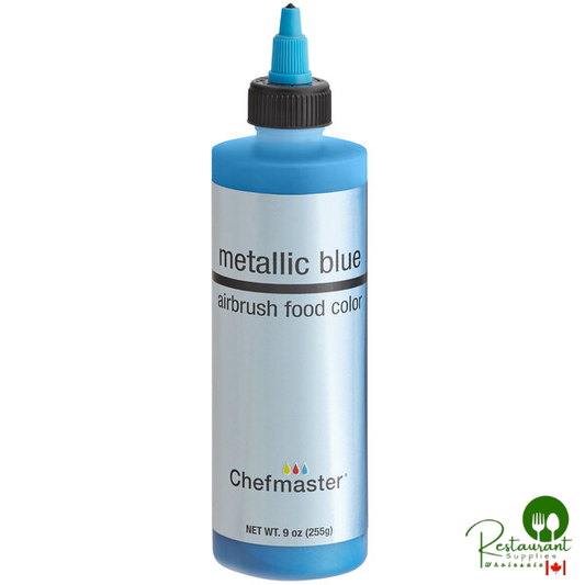 Chefmaster 9 oz. Metallic Blue Airbrush Color - 12/Case