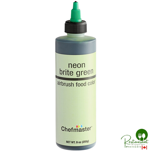 Chefmaster 9 oz. Neon Brite Green Airbrush Color - 12/Case
