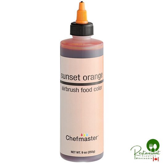 Chefmaster 9 oz. Sunset Orange Airbrush Color - 12/Case
