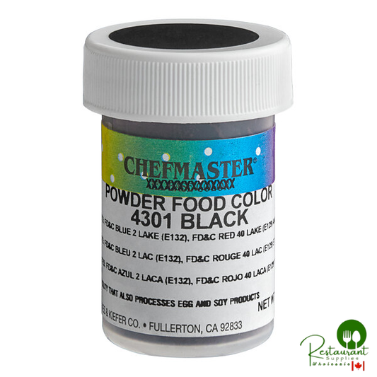 Chefmaster Black Dry Powder Food Color 3 Gram - 12/Case