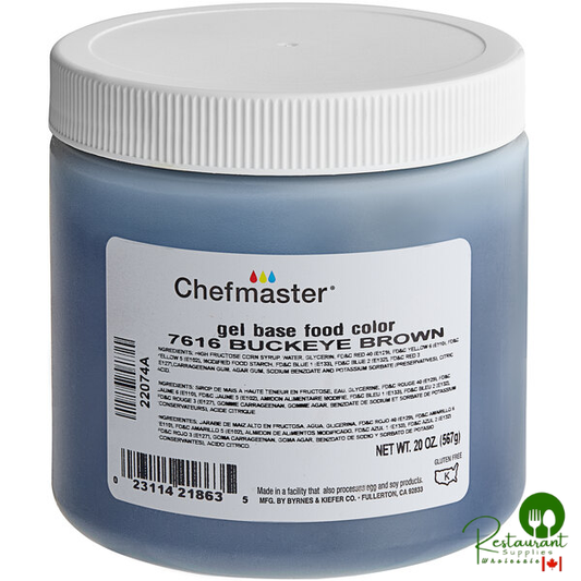 Chefmaster Buckeye Brown Gel Food Coloring 20 oz. - 12/Case