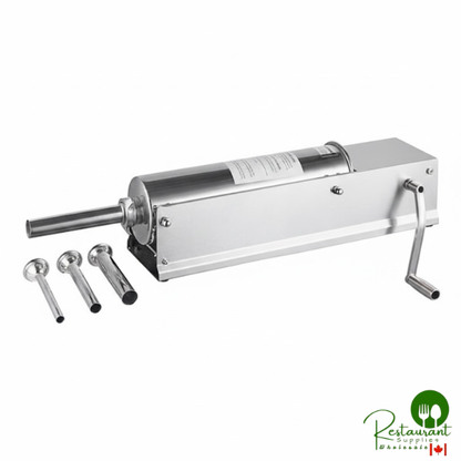 SSH-15V 15 lb. Stainless Steel Horizontal Manual Sausage Stuffer with 5/8", 7/8", 1 1/4", and 1 1/2" Stainless Steel Funnels By Prime