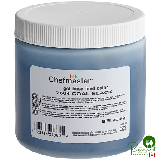 Chefmaster Coal Black Gel Food Coloring 20 oz. - 12/Case