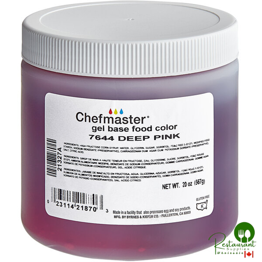 Chefmaster Deep Pink Gel Food Coloring 20 oz. - 12/Case