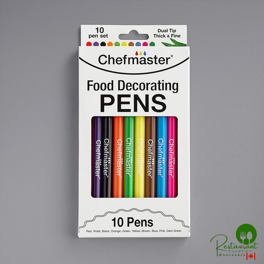 Chefmaster Dual-Tip 10 Color Food Decorating Pen Set - 120/Case