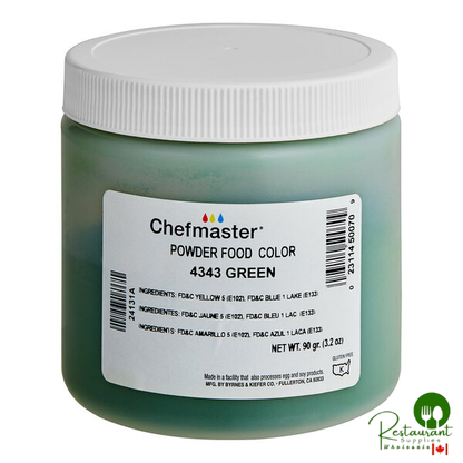 Chefmaster Green Dry Powder Food Color 90 Gram - 12/Case