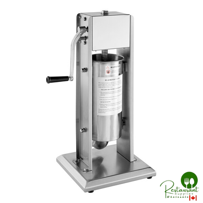 SS-11V 11 lb. Stainless Steel Vertical Manual Sausage Stuffer with 5/8", 7/8", 1 1/4", and 1 1/2" Stainless Steel Funnels By Prime