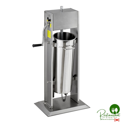 SS-30V 30 lb. Stainless Steel Vertical Manual Sausage Stuffer with 5/8", 7/8", 1 1/4", and 1 1/2" Stainless Steel Funnels  By Prime