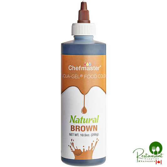 Chefmaster Natural Brown Liqua-Gel Food Coloring 10.5 oz. - 12/Case