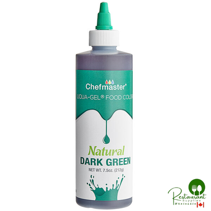 Chefmaster Natural Dark Green Liqua-Gel Food Coloring 7.5 oz. - 12/Case