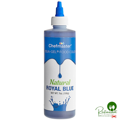 Chefmaster Natural Royal Blue Liqua-Gel Food Coloring 7 oz. - 12/Case
