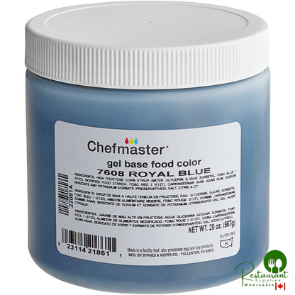 Chefmaster Royal Blue Gel Food Coloring 20 oz. - 12/Case