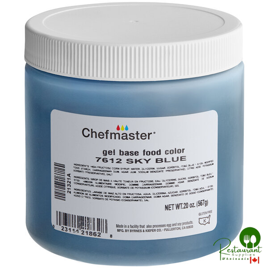 Chefmaster Sky Blue Gel Food Coloring 20 oz. - 12/Case