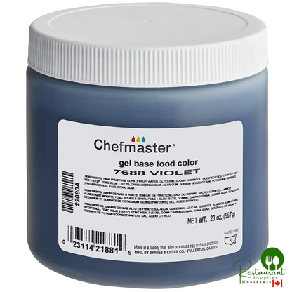 Chefmaster Violet Gel Food Coloring 20 oz. - 12/Case