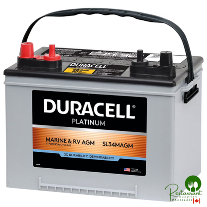 Duracell AGM Deep Cycle Marine and RV Battery, Group Size 34M