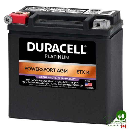 Duracell AGM Powersport Battery, Group Size ETX14