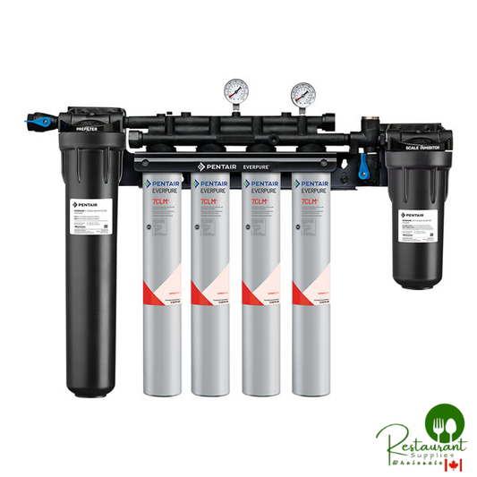 Everpure EV9771-34 High Flow CSR Quad-7CLM+ Water Filtration System with Pre-Filter and Scale Reduction - 5 Micron and 6.68/5.33/4 GPM
