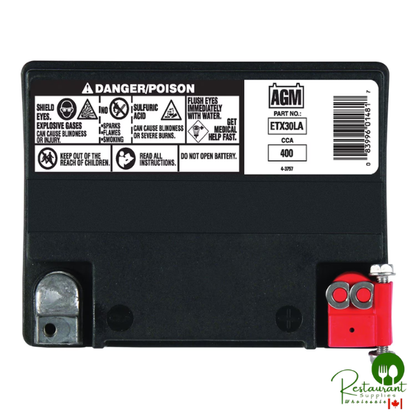 Duracell AGM Powersport Battery, Group Size ETX30LA