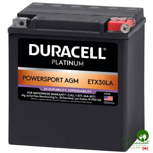 Duracell AGM Powersport Battery, Group Size ETX30LA