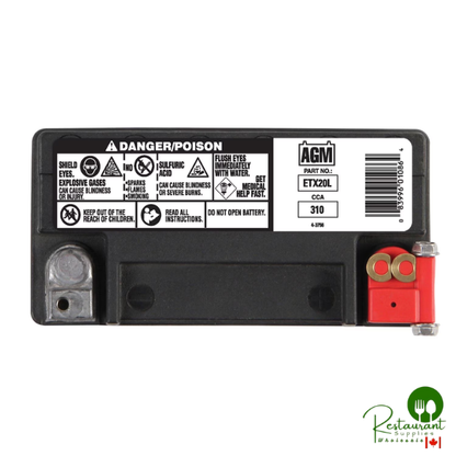 Duracell AGM Powersport Battery, Group Size ETX20L 310
