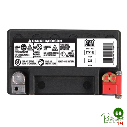 Duracell AGM Powersport Battery, Group Size ETX16L