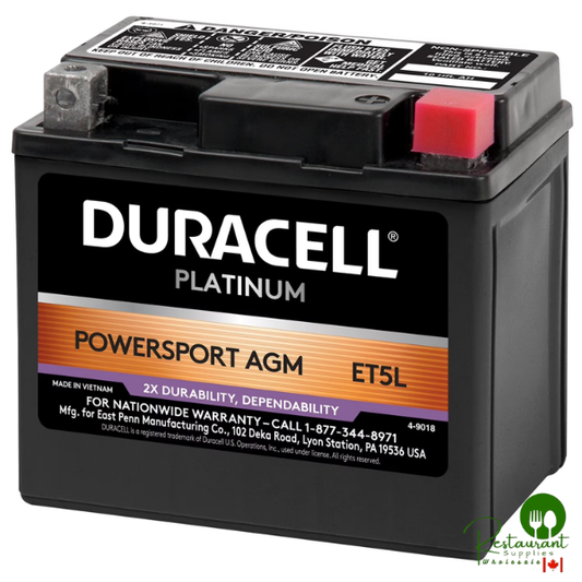 Duracell AGM Powersport Battery, Group Size ET5L 50