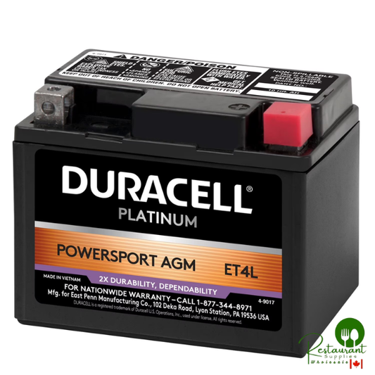 Duracell AGM Powersport Battery, Group Size ET4L 40