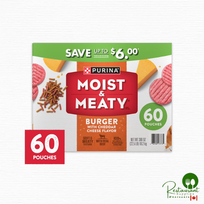 Purina Moist & Meaty Burger with Cheddar Cheese Flavor, Adult Dog Food, 6 oz., 60 ct.
