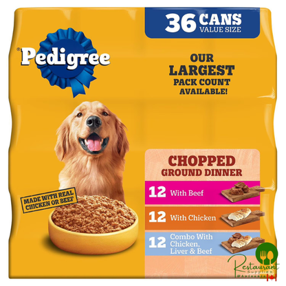 Pedigree Chopped Ground Dinner, Variety Pack, 13.2 oz., 36 ct.