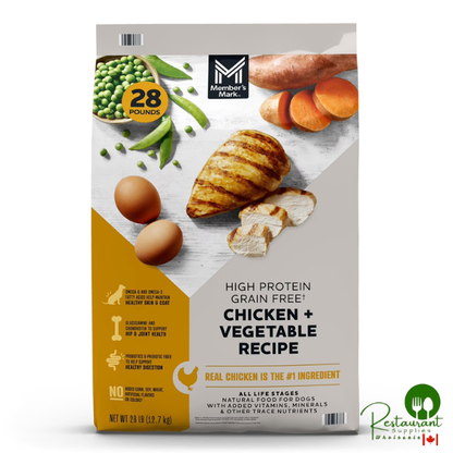 Member's Mark Grain Free Chicken and Vegetable Recipe, High Protein Dry Dog Food, 28 lbs.