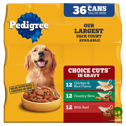 Pedigree Variety Pack, Choice Cuts in Gravy Dog Food, 13.2 oz., 36 ct.