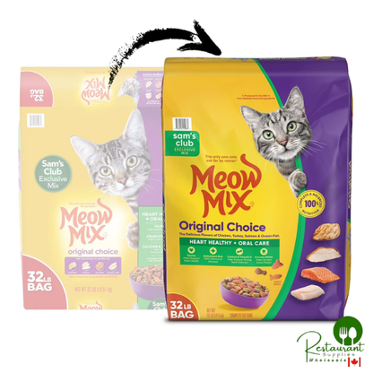 Meow Mix, Original Choice Flavor Adult Dry Cat Food, Heart Healthy & Oral Care Formula, 32 lbs.